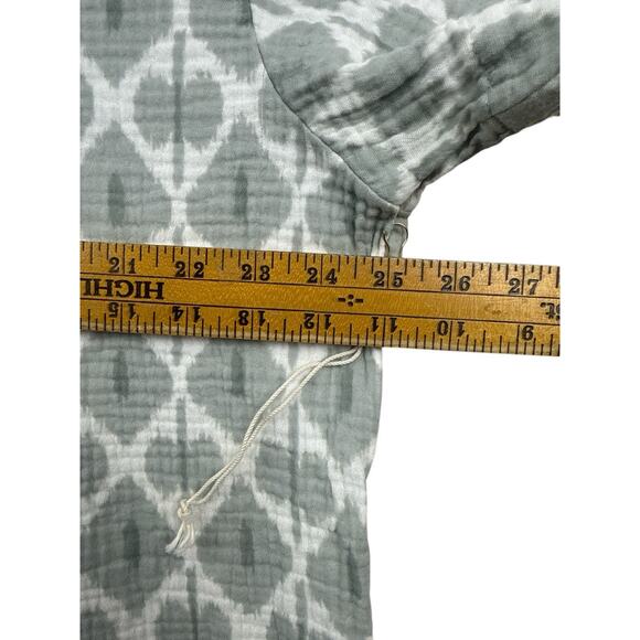 Talbots Haven Well Within Top Ikat Print Gauze SS VNeck 100% Organic Cotton XL - Picture 6 of 7
